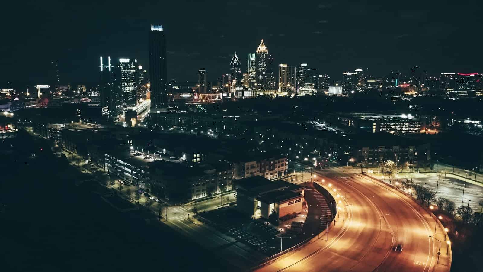 Downtown Atlanta Skyline at Night