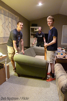 Getting friends to help you move.