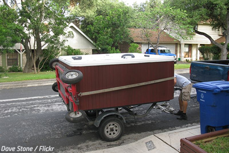 How to move a hot tub from one house to another