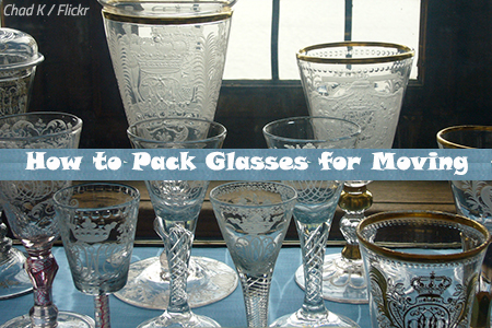 How to pack glasses for moving