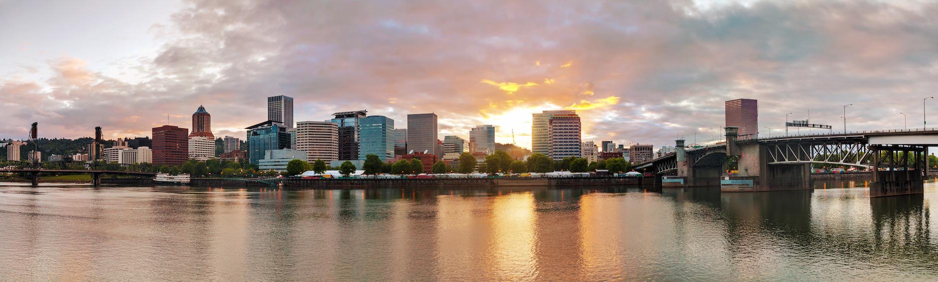 Portland at sunset