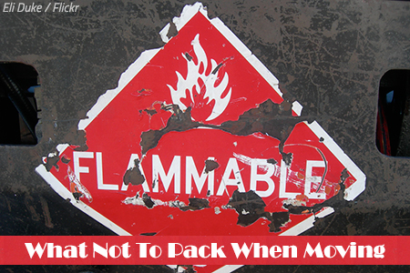 What items not to pack when moving home